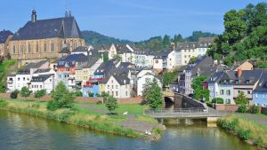 Været i april 2020 i Saarburg, Tyskland